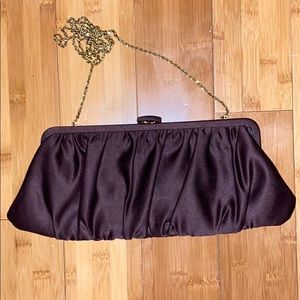 Maroon Clutch with Gold Chain